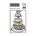 Wedding Cake Invitation Stamps 2009