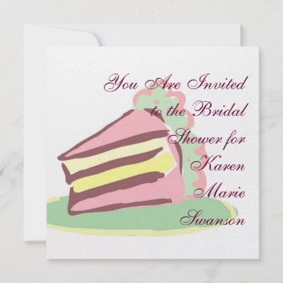 Cute illustration of a slice of wedding cake with pink and green frosting