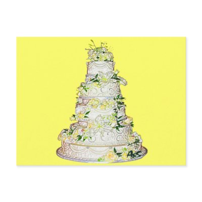 WEDDING CAKE INVITE POST CARD