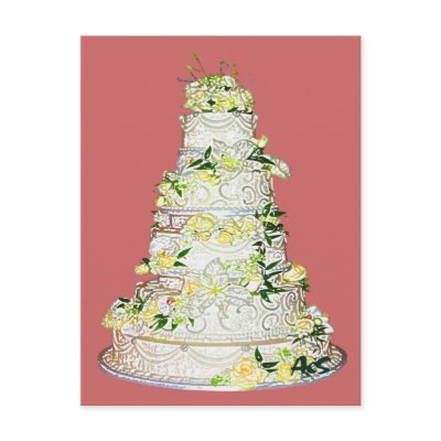 WEDDING CAKE INVITE POST CARD