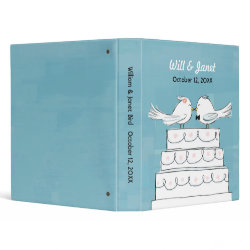 Wedding Cake Love Birds - Bride & Groom Kiss Vinyl Binder