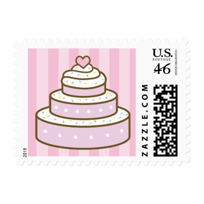 wedding cake postage stamp