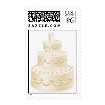 Wedding cake postage stamps