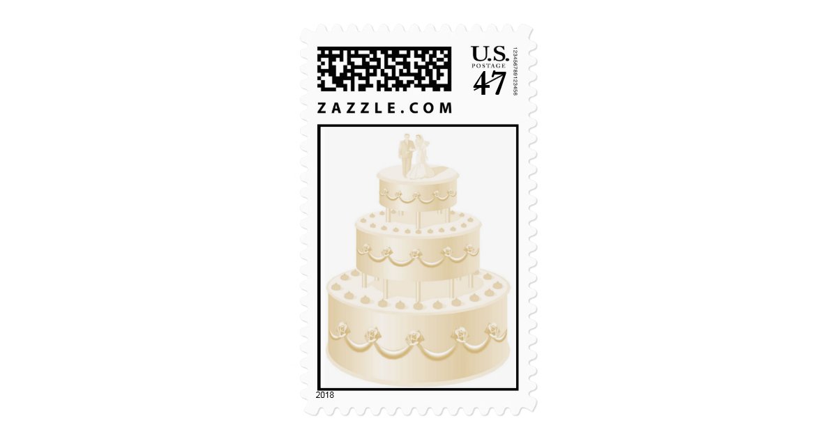 Wedding cake postage stamps Zazzle