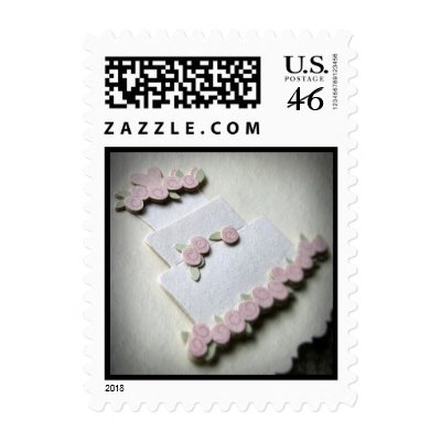 Wedding Cake Postcard Stamp by patricklori