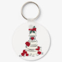 Wedding Cake Red Flowers keychains