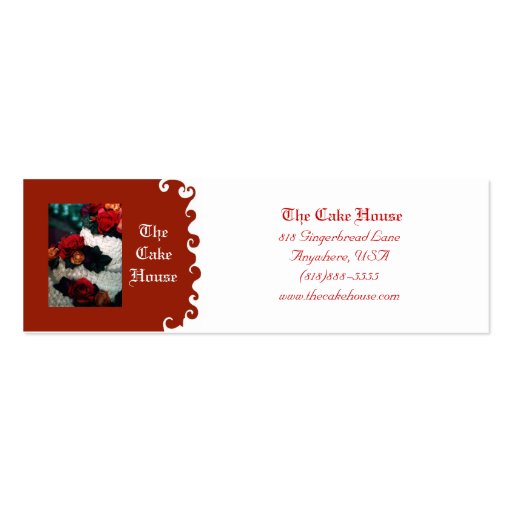 Wedding Cake Red Swirl  Business Card (front side)