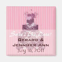 Wedding Cake Save The Date Fridge Magnet