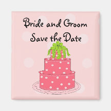 Wedding Cake Save the Date Fridge Magnet
