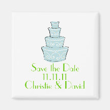 Wedding Cake Save the Date Fridge Magnet