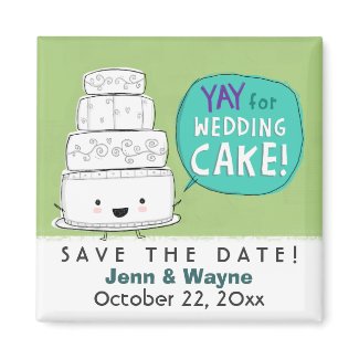 Wedding Cake Save the Date zazzle_magnet
