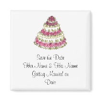 Wedding Cake, Save the Date Magnet