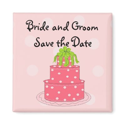 Wedding Cake Save the Date Fridge Magnet
