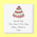 Wedding Cake, Save the Date Magnet magnets
