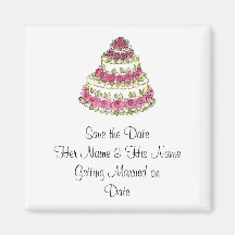 Wedding Cake, Save the Date Magnet