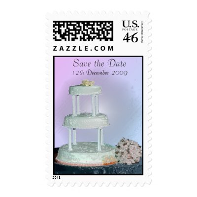 Wedding Cake Save the Date  postage