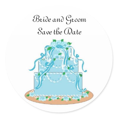 Wedding Cake Save the Date Sticker