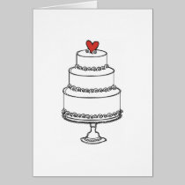 Wedding Cake Sketch - Plain cards