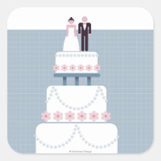 Wedding Cake Square Sticker