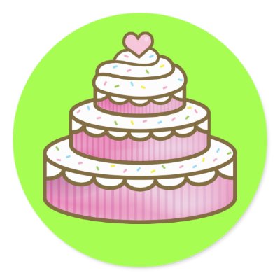 wedding cake round sticker