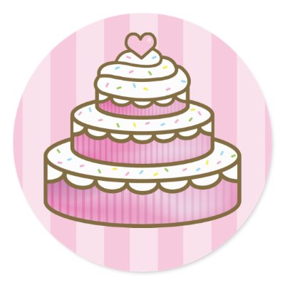 wedding cake round stickers