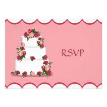 Wedding Cake Wedding Reception RSVP Custom Invitation