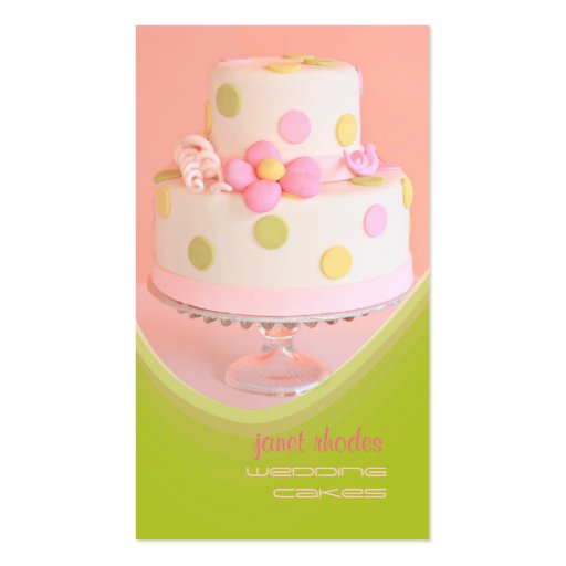 Wedding cakes pastry chef business card (front side)