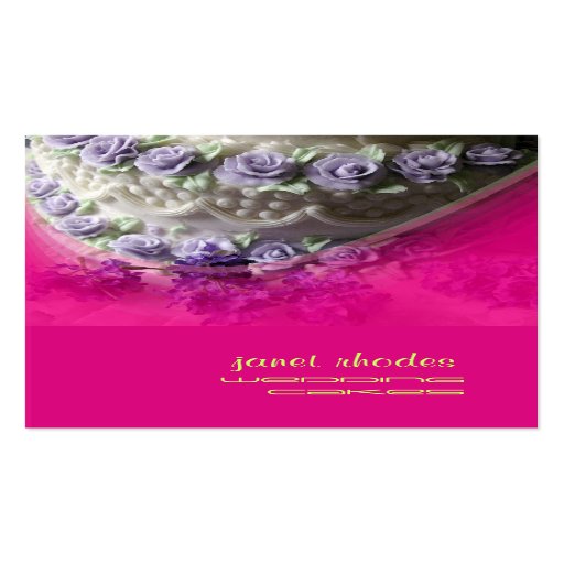 Wedding cakes pastry chef, hot pink business card template