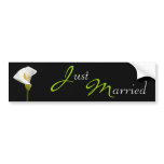 Wedding Cala Lily Black Bumper Stickers