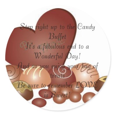 If you are setting up a candy buffet at your wedding use these stickers for