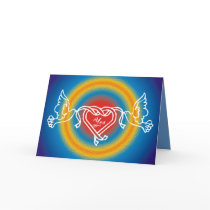 Wedding card - doves with heart