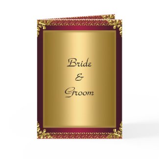 Wedding Card Invitation Gold red card