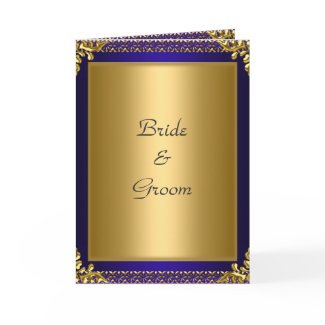 Wedding Card Invitation Gold Royal Blue card