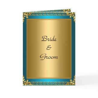 Wedding Card Invitation Gold Teal card