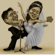 Wedding Caricature photo sculptures