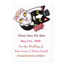 Wedding Cat Groom & Bride Save The Date Card profile cards by jamiecreates1 Wedding Cat Groom & Bride Save The Date Card profile cards