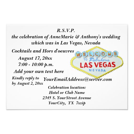 Wedding Celebration after Vegas Vows Invitations
