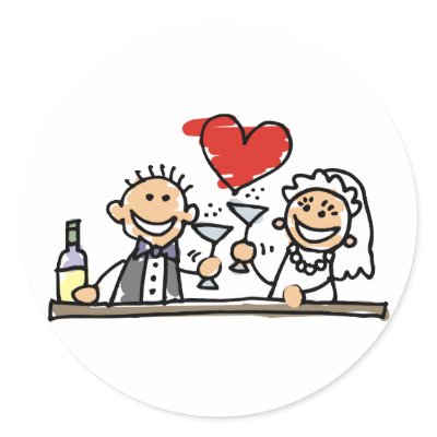 Wedding Celebration Round Stickers