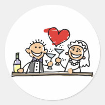Wedding Celebration Round Stickers
