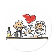 Wedding Celebration Round Stickers