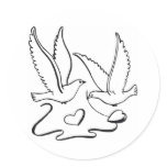 Wedding Ceremony Doves Stickers
