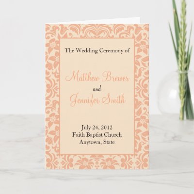 Wedding Ceremony Program and Order of Service Card by CustomWeddingDesigns