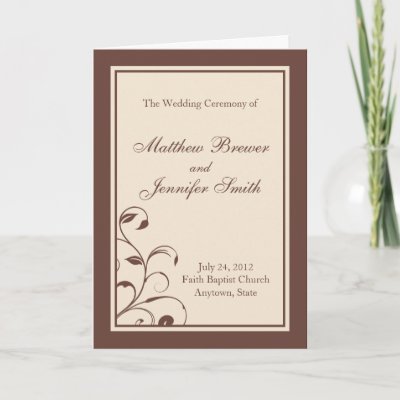 Wedding Ceremony Program and Order of Service Card by CustomWeddingDesigns