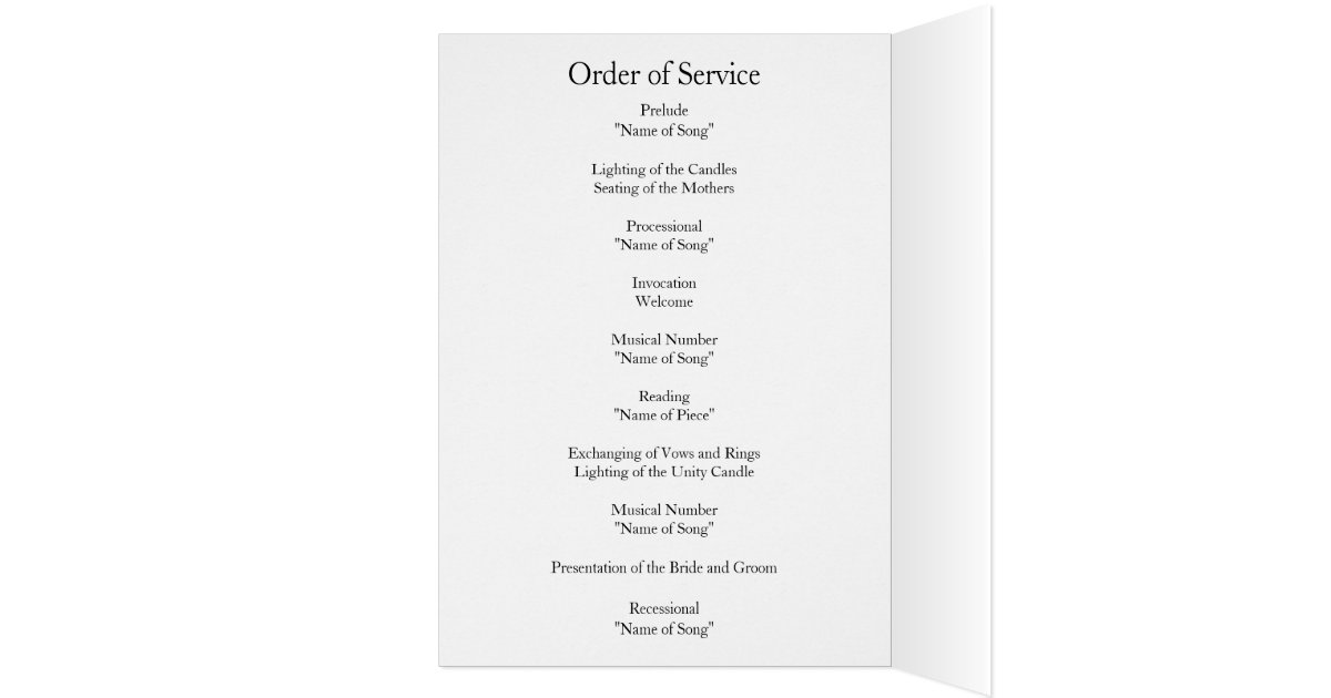 wedding ceremony program and order of service card zazzle wedding ceremonies order of service