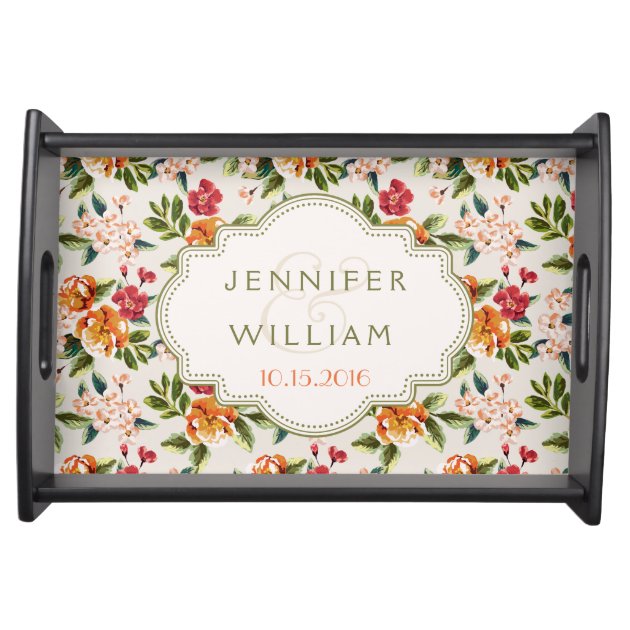 Wedding Ceremony Reception Elegant Vintage Floral Food Tray