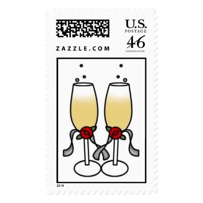 Wedding Champagne Toast Stamps