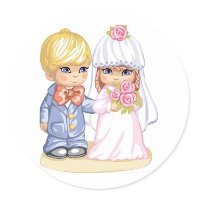 Wedding Children Round Stickers