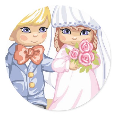 Wedding Children Round Stickers