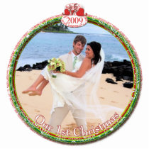 Wedding Christmas Ornament Our 1st Christmas photo sculptures by samack Wedding Christmas Ornament Our 1st Christmas photo sculptures