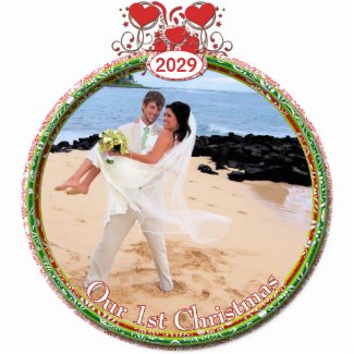 Wedding Christmas Ornament Our 1st Christmas photosculpture